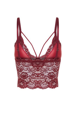 TRENDYOLMILLA Siyah Dantelli Biye Detayl? Dolgusuz Balensiz Ip Ask?l? Ucgen Orme Bustiyer Sutyen THMAW21SU0050  фото 18