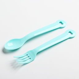 Тарелка детская с вилкой и ложкой, МИКС