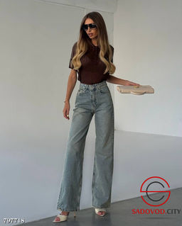 Джинсы-трубы в стильном винтажном оттенке - Bruno фото 2