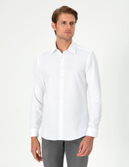 Beyaz Slim Fit Uzun Kollu G_mlek