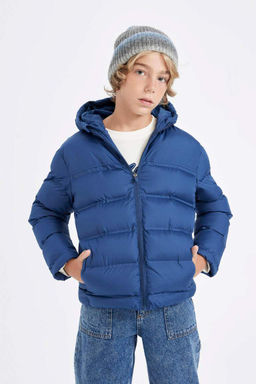 Водоотталкивающее пальто с капюшоном для мальчика - Defacto фото 7