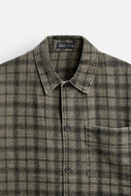 CHECK PIERCING OVERSHIRT - Zara фото 9