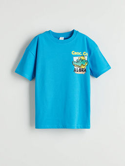 Bisiklet Yaka Timsah Bask?l? Erkek ?ocuk Ti??rt