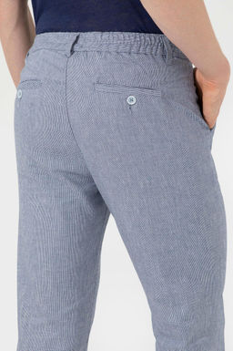 Erkek Carrot Fit Mavi Kanvas Pantolon