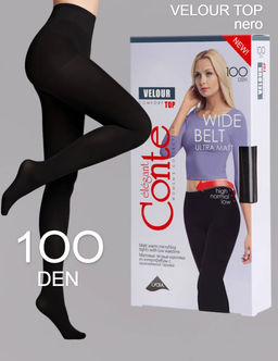 Колготки теплые CONTE Матовые колготки VELOUR TOP 100 Lycra® nero