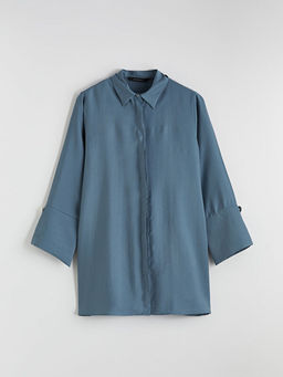 Oversize Modal Kar???ml? Kad?n G?mlek Tunik