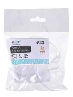 Соска на бутылочку M&B «Корона», антиколиковая, классическое горло, от 6 мес., быстрый поток, 2+1 шт