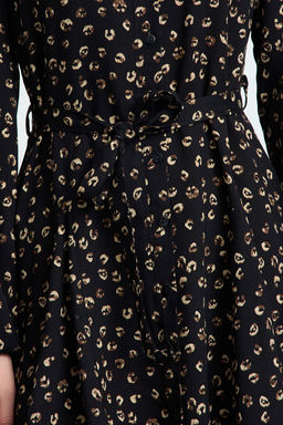 TRENDYOLMILLA Cok Renkli Kusakl? Animal Desenli Skater/Belden Ac?lan Mini Viskon Dokuma Elbise TWOAW25EL00461  фото 8