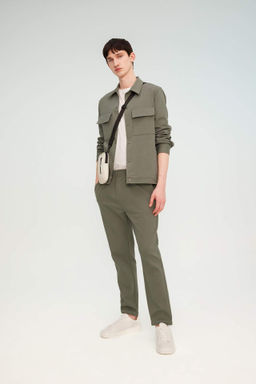 Yazl?k Jogger Pantolon Relax Fit Rahat Kesim Duz Paca Cepli Beli Bagc?kl? - Defacto фото 4