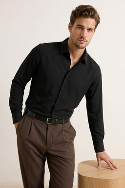 Siyah Regular Erkek Gomlek TMNSS26GO00028