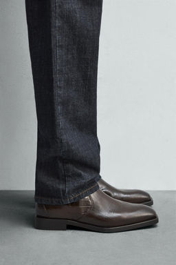 CROCODILE EMBOSSED LEATHER BOOTS - Zara фото 2