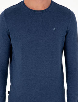 _ndigo Melanj Slim Fit Bisiklet Yaka Basic Triko Kazak - Pierre cardin фото 6