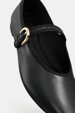 FLAT LEATHER BALLERINAS - Zara фото 6
