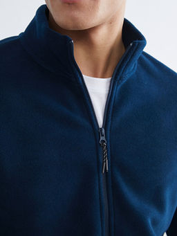 Dik Yaka Uzun Kollu Polar Erkek Fermuarl? Sweatshirt
