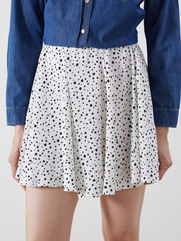 Beli Lastikli Desenli Mini Etek