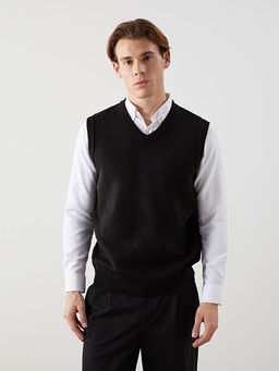 Standart Kal?p V Yaka Erkek Triko S?veter