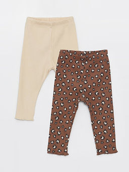 Beli Lastikli Desenli K?z Bebek Tayt 2li