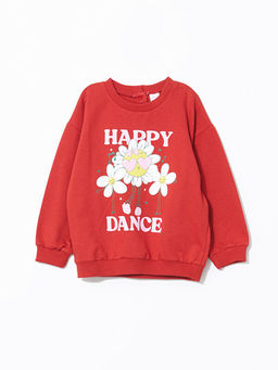 Bisiklet Yaka Uzun Kollu Bask?l? K?z Bebek Sweatshirt ve Tayt 2li - Waikiki фото 2