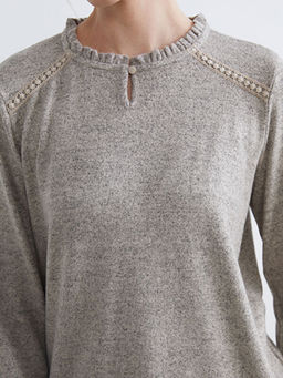 F?rf?rl? Bisiklet Yaka Nak??l? Bluz