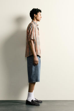 CAMISA RAYAS ALGOD?N - VISCOSA / Salm?n - Zara фото 4