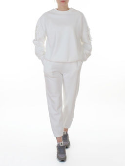 3416/3417 WHITE Костюм спортивный утепленный женский (95% хлопок, 5% эластан)