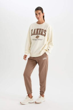 DeFactoFit НБА Лос-Анджелес Лейкерс Стандартный крой с двумя карманами Спортивные штаны стандартного размера из плотной ткани