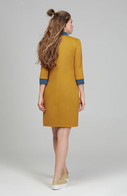 Коктейльное платье горчичный - Donna saggia фото 2