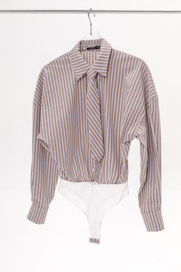 Боди Pirs 6226 коричневая полоска