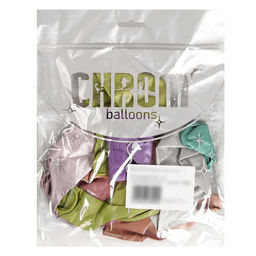 Шар латексный 18", хром, набор 10 шт., МИКС