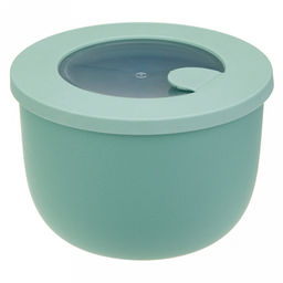 Миска пластмассовая "Нео" 0,6л, д12см, h8,2см, герметичная крышка, с клапаном, фисташковый, подходит для СВЧ (Россия)