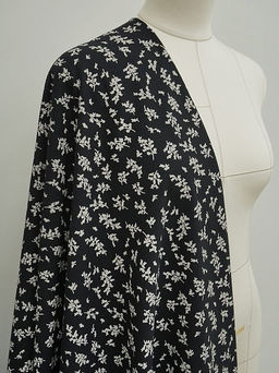 Теплый хлопок Луана цв.черный/кремовый, ш.1.5м, хлопок-100%, 160гр/м.кв - Купава фото 2