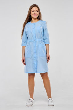 Халат женский 184 ТС. Цвет: холодный голубой