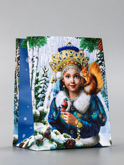 Цена за 4 шт. Пакет подарочный новогодний ламинированный, «Новогодняя пора», 11.5×6.5×14.5 см