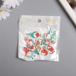 Декор для творчества дерево "Новогодние гномы" набор 10 шт 3,6х2,3 см