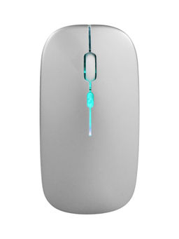 Мышь MB-2.4 беспроводная, оптическая, подсветка, 800-1600 dpi, USB, Bluetooth, серебристая