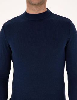 A__k Lacivert Slim Fit _eyrek Yaka Basic Triko Kazak - Pierre cardin фото 6