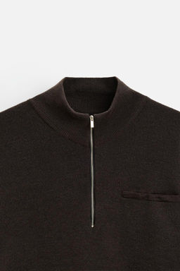 HIGH NECK QUARTER-ZIP SWEATER - Zara фото 8