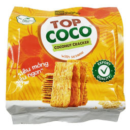 Кокосовые крекеры с кунжутом Топ Коко (Top Coco), Вьетнам, 150 г