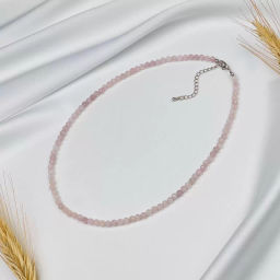 Бусы из мадагаскарсого Розового Кварца огранка 42 см +