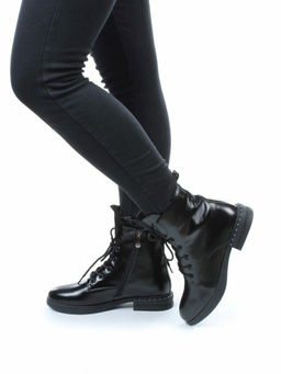 01-CH6315-21B100M BLACK Ботинки демисезонные женские (натуральная кожа, байка) - Фабричный китай фото 3