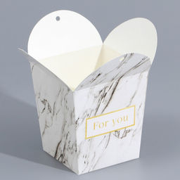 Цена за 5 шт. Бонбоньерка Мрамор, 7.5 8 7.5 см - Дарите счастье фото 3