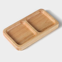 Менажница Magistro Tropical, 2 секции, 18×10×1.8 см, каучуковое дерево