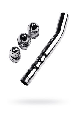 Анальный душ TOYFA Metal с тремя насадками, серебряная, 2см, 15,4 г