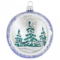 Елочная игрушка шар стеклянная Хвойный д7,5см, с лункой, цвета микс, ручная художественная роспись, подарочная упаковка (Россия) - Домашняя мода фото 6