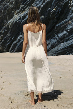 VESTIDO MIDI LENCERO ENCAJE / Crudo - Zara фото 3