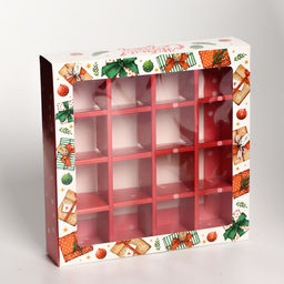 Коробка под 16 конфет «Новогодние подарки», 17.5×17.5×3.5 см