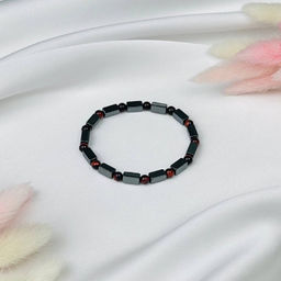 Браслет из Гематита и Бычьего глаза 17 см