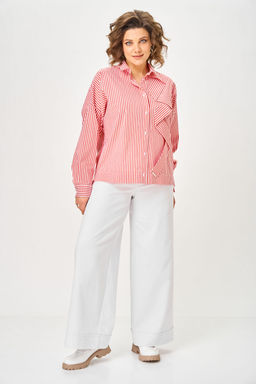 Рубашка Michel Chic 798 полоска красная  фото 4