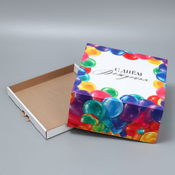 Цена за 5 шт. Коробка под торт С днём рождения, 24 х 24 х 12 см - Дарите счастье фото 3