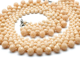 Широкое колье из циркона цв.кремовый, 42см